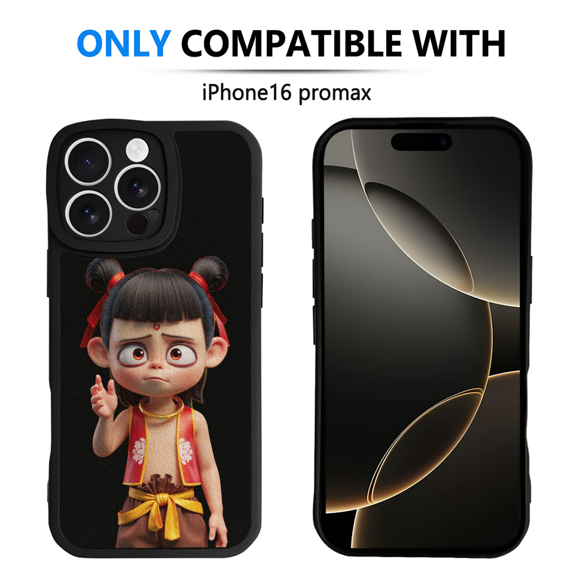 （画像用） Ne Zha 2 ナタ 魔童の大暴れ 【iPhone 16シリーズ対応】シリコンスマホケース（レザー調） 材質：シリコン